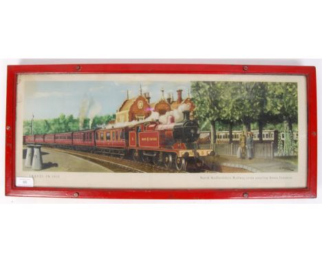 A vintage 20th century railway carriage double sided print showing the Red Hill Tunnels, Trent &amp; Travel in 1915, and the 