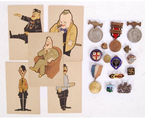 A collection of assorted 20th century enamel badges & medals to include; London County Council Attendance Medal, 1914 Notting