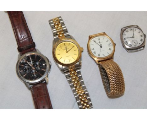 A gentleman's vintage silver cased wrist watch, gent's wrist watch by Imperial and two others (4) 