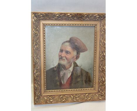 S* Marevo - oil on canvas Bust portrait of an Italian male, signed 10" x 7½" (af) 