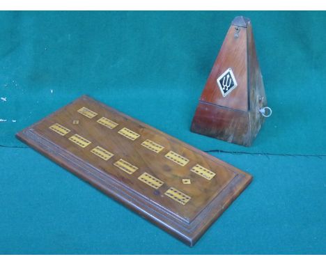 VINTAGE CRIBBAGE BOARD AND METRONOME 