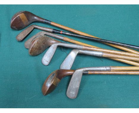 PARCEL OF VARIOUS VINTAGE GOLF CLUBS, MAINLY SCOTTISH