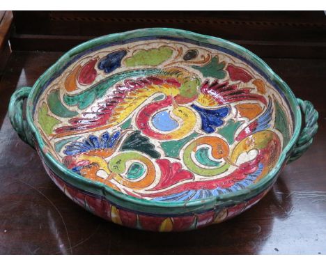 GLAZED CERAMIC BOWL, STAMPED ITALY 