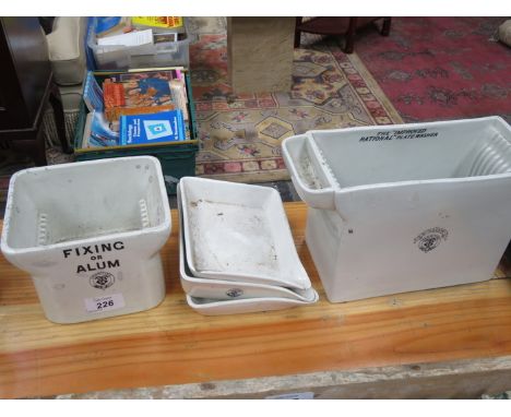 COLLECTION OF GRANITINE CERAMIC FILM DEVELOPING BOWLS 
