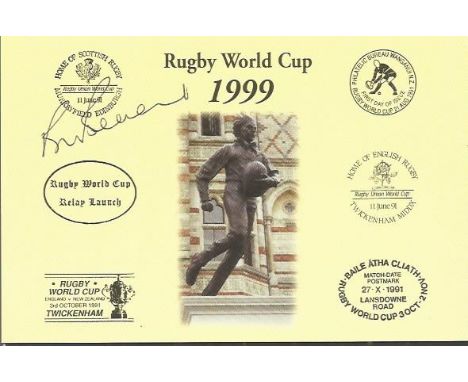 Bill Beaumont Signed Rugby First Day Cover Postcard