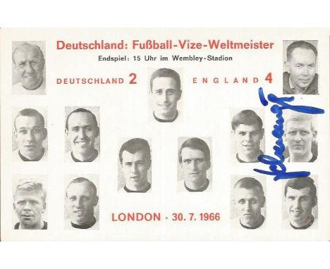 Karl-Heinz Schnellinger Signed 1966 World Cup German First Day Cover Postcard.