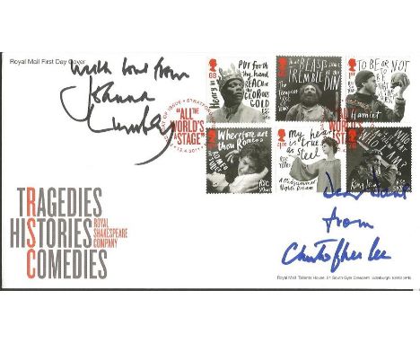 Signed First Day Cover Collection. Four autographed first day covers. Consists of Joanna Lumley and Christopher Lee autograph