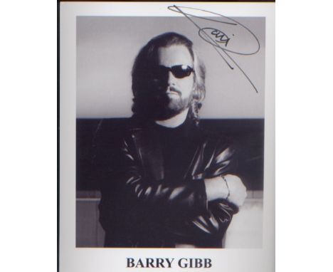 Bee Gees - Barry Gibb. 10x8 portrait of the legendary pop performer and writer. Excellent.