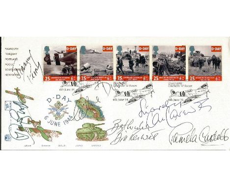 Dad's Army cast signed cover. Lovely 1994 50th Anniversary of D-Day first day cover signed by the writers of Dad's Army Jimmy