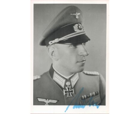 German General Alfred Müller Signed 5x3.5 inch black and white portrait photoAll autographs come with a Certificate of Authen