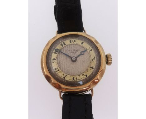 J.W Benson, London, a vintage ladies 9ct gold mechanical wristwatch.