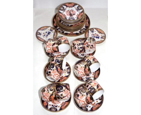 A CROWN DERBY JAPAN PATTERN TEA SERVICE, LATE 19TH CENTURY