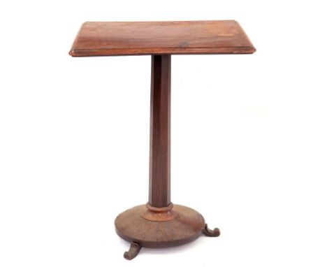 A VICTORIAN MAHOGANY LAMP TABLE, 78CM H AND ENGLISH SCHOOL - A BUNGALOW, ACRYLIC ON BOARD, 69CM X 89CM