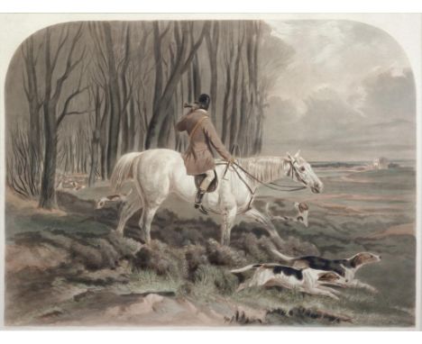 J. HARRIS OR T.W. HUFFAM AFTER HARRY HALL - DRAWN BLANK; GONE AWAY, A PAIR, LITHOGRAPH BY BAILY BROTHERS 1853, HALVED TOP, 50