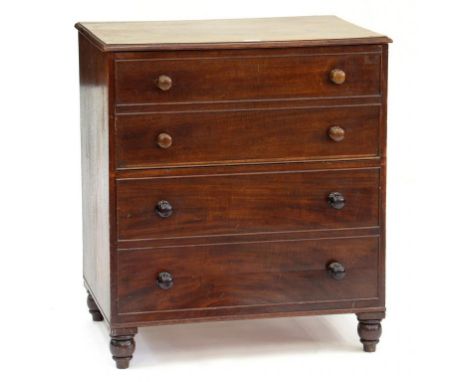 A MAHOGANY COMMODE