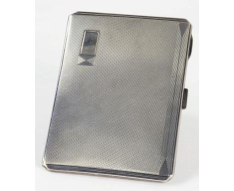 AN EDWARD VIII SILVER CIGARETTE CASE, ENGINE TURNED, 11.5CM W, BIRMINGHAM 1936, 5OZS
