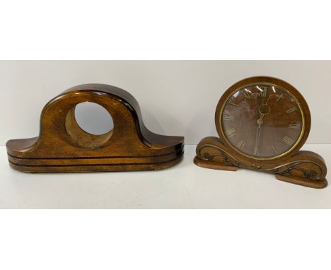 Retro Mantel Clock and Wooden Clock Case 
