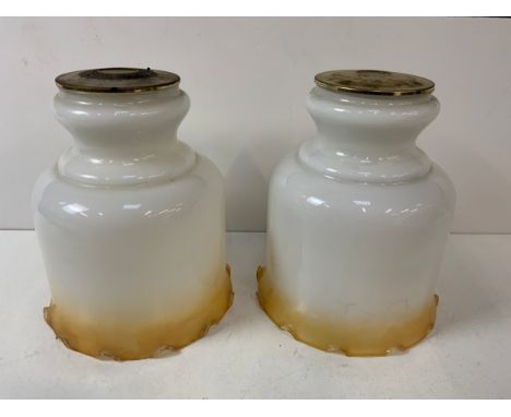 Pair of Vintage Glass Shades 