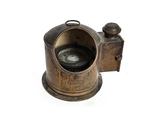 HENRY BROWN &amp; SON LTD, 'SESTRAL' GIMBAL COMPASS MID-20TH CENTURY in brass case, no. B3/215022.5cm high