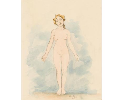 Alfons MuchaStehender Frauenakt1897Aquarell, Bleistift auf Papier28,5 x 24,4 cmSigniert und datiert rechts unten: Mucha / (18