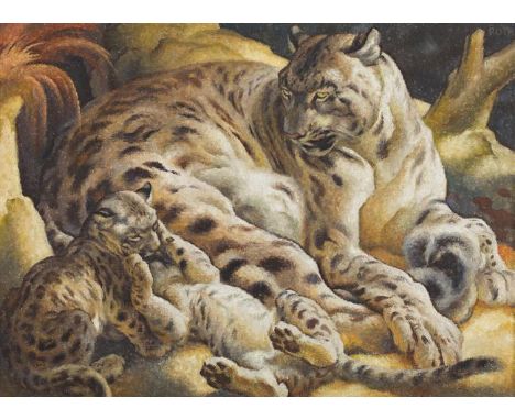 Norbertine Bresslern-RothSchneeleopard1939Öl auf Jute80 x 110 cmSigniert rechts oben: RothRückseitig am Keilrahmen eigenhändi