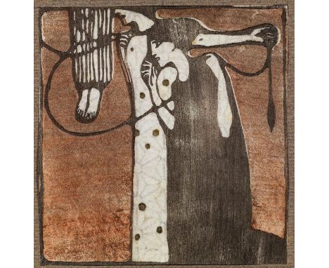 Kolo MoserOriginalholzschnitt für das Ver Sacrum "Parzen"Holzschnitt auf Transparentpapier, gerahmt14,5 x 14,1 cmVer Sacrum: 