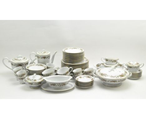 An extensive Noritake Royal Ceramics tea and dinner service, in the 'Westwood' pattern, no.769, comprising tea and coffee pot