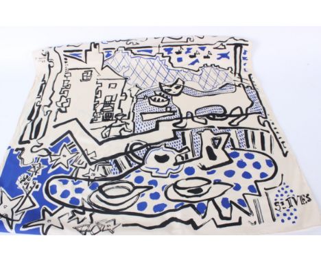 A Patrick Heron inspired silk scarf, the design for this scarf was first made in 1948 by Tom Heron the founder of Cresta silk