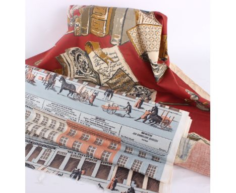 An American part-roll of unused 1950s fabric - 'Green Street, New York' from Our Young Republic Collection 1801-1870; togethe
