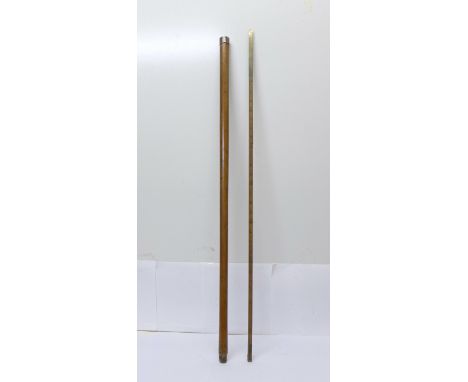 A horse measure stick in a silver mounted malacca cane 