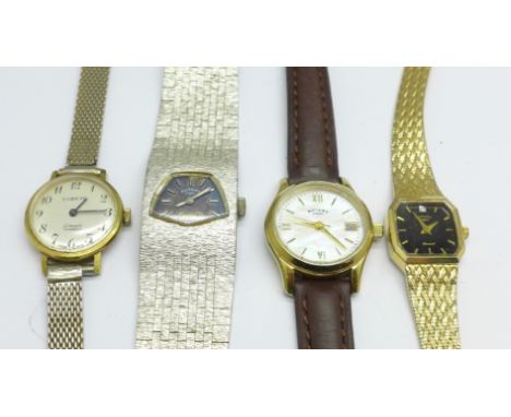 Three Rotary wristwatches and an Everite wristwatch 