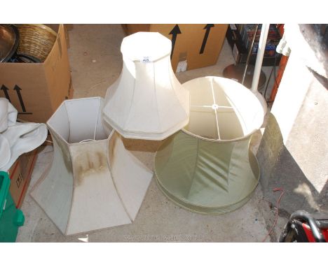 Three various lamp shades.