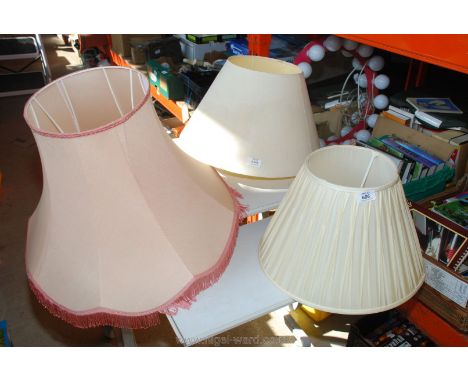 Three various lamp shades.