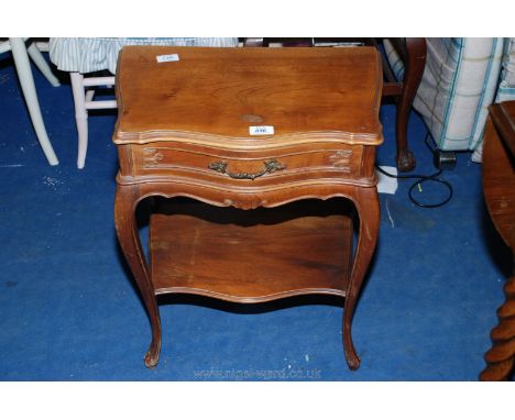 A hall table with under shelf.