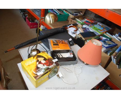 Miscellanea including glasses, pottery, lamp, shaver, typewriter etc.