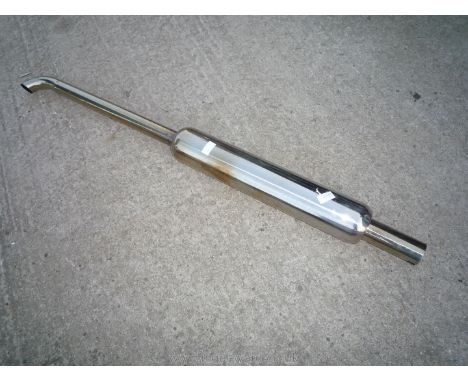 An as new stainless steel exhaust pipe/silencer suitable for a Nuffield DM4/Universal Four farm tractor or similar.