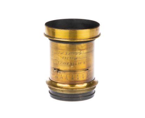 An E. Suter Basel Aplanat A No. 5 f/2.5 Brass Camera Lens, 1880-1890, serial no. 14363, brass, body VG, optics VG-E, aperture