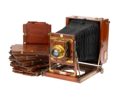 A Thornton Pickard Half Frame Mahogany &amp; Brass Field Camera, 1900-, with Thornton Pickard focal plane shutter, with R &am