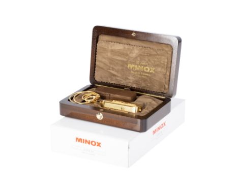 A Minox LX 'Gold' Limited Edition Sub-Miniature Camera, 1995, gold, serial no. 70, with Minox f/3.5 15mm lens, body, E, shutt