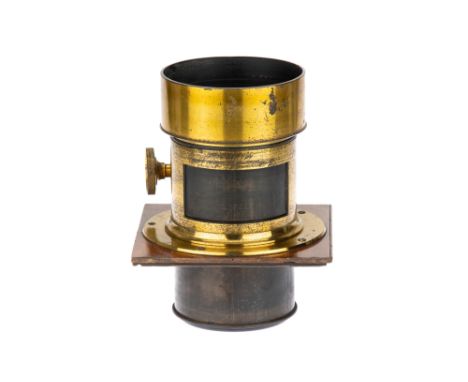 A C. Burr No.4 Portrait Brass Petzval Camera Lens, 1905, serial no. 4665, brass, body G-VG, optics G-VG, some patina present,