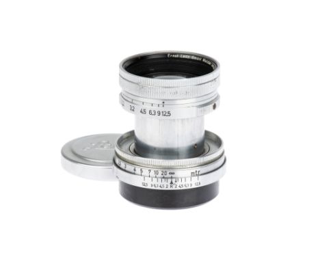 A Leitz Summitar f/2 50mm Lens, chrome, body, VG, elements, VG-E Note: Uncommon example just engraved "Summitar 1" and no ser