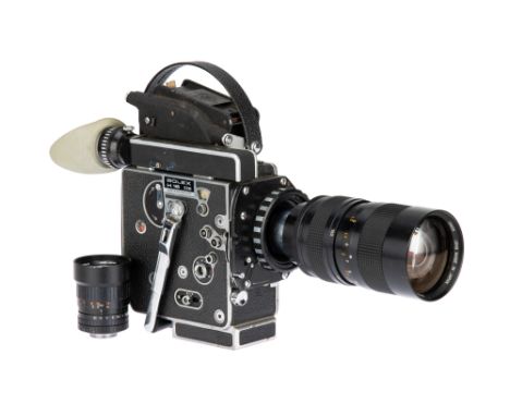 A Bolex H16 SBM 16mm Cine Camera, black/chrome, serial no. 303513, with Fuji Fujinon-TV f/1.4 12.5mm lens, black, serial no. 