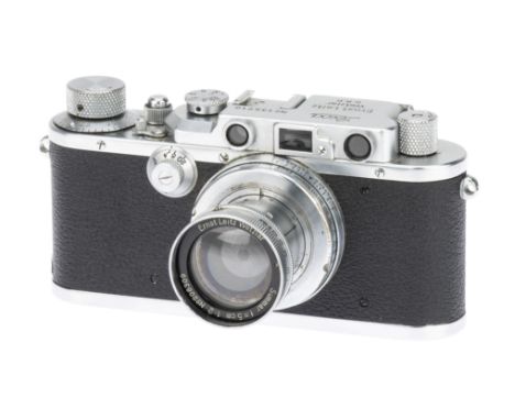 A Leica III 'Bright Chrome' Rangefinder Camera, 1934, chrome, serial no. 135710, with Leitz Summar f/2 50mm lens, 1934, chrom