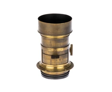 A J. H. Dallmeyer Soft Focus Portrait Petzval Camera Lens, 1860, brass, serial no. 6233, body G-VG, optics G-VG, some light p