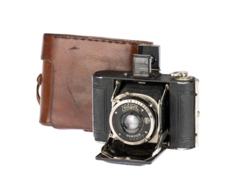 A Nagel Dr. August Vollenda No.48 Folding Camera, 1931-34, black, serial no. 136950, with Leitz Wetzlar Elmar f/3.5 5cm lens,