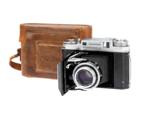 A Kershaw Peregrine III Rangefinder Camera, 1948, chrome, serial no. 4/25796, with Taylor Hobson Adotal f/2.8 80mm lens, chro