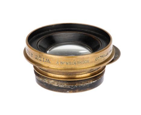 A Gundlach Manhattan Optical Co. 8x10" Wide Angle Brass Lens, with rotary Waterhouse stops, serial no. 80333, body, G-VG, ele