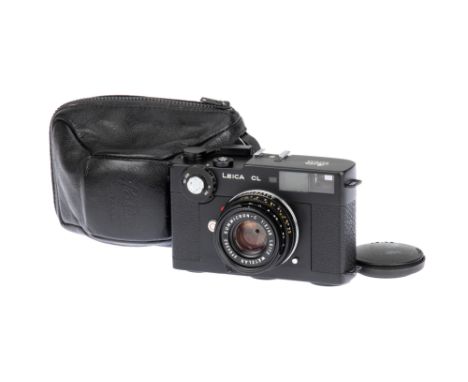 A Leica CL Rangefinder Camera, 1975/76, black, serial no. 1426934, with Leitz Summicron-C f/2 40mm lens, black, serial no. 27