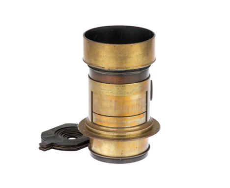 A J. H. Dallmeyer 3B Soft Focus Portrait Petzval Camera Lens, 1866, brass, serial no. 68789, body G-VG, optics VG, very mild 