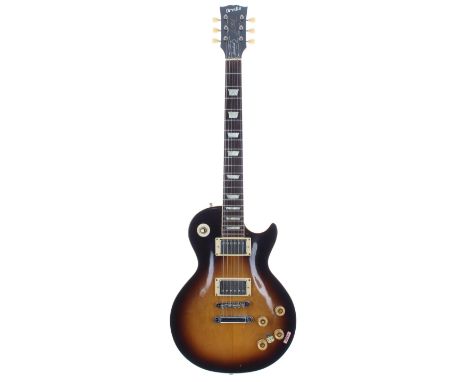 Orville Les Paul Standard electric guitar, made in Japan; Finish: tobacco burst, large blemish to back/edge near the strap bu